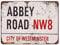 ZYPENG Abbey Road Metallschild im Vintage-Stil, 20,3 x 30,5 cm, Wanddekoration, Garage, Laden, Bar, Wohnzimmer, Wandkunst, Blechschild