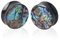 2 PCS Messgerät Opal Ohrstöpsel Piercing Schmuck Set Double Flare Sattel Dehnung Gages Tunnel Expander 16mm