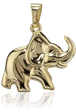 NKlaus Kettenanhänger Elefant 333 Gelb Gold 8 Karat Amulett 19,8mm Elefanten Hochglanz 4194