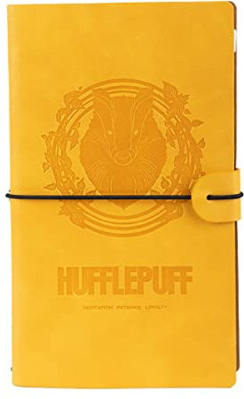 Grupo Erik Reisetagebuch zum Selberschreiben Harry Potter Hogwarts Hufflepuff Bullet Journal Dotted Notizbuch Leder (synthetisch) Tagebuch für Erwachsene Kinder Notizbuch Klein Notizbuch Gepunktet
