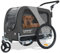 DOGGYHUT® Premium Large 2 in 1 Hundefahrradanhänger & Jogger bis 35 kg Hundeanhänger Fahrradanhänger für Hunde mittelgroße und große Hunde 80105 (GRAU/SCHWARZ)