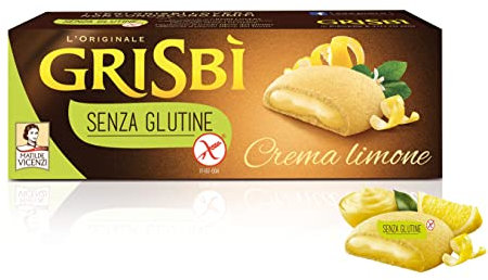 Grisbi, Biscotti Ripieni di Morbida Crema a Limone Senza Glutine (Gluten Free), 150g