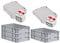 PROREGAL SuperSparSet 5x Eurobox NextGen Economy mit Scharnierdeckel & roten Verschlüssen | Griffe geschlossen | HxBxT 12x40x60cm | 23 Liter | Eurobehälter Transportbox Transportbehälter