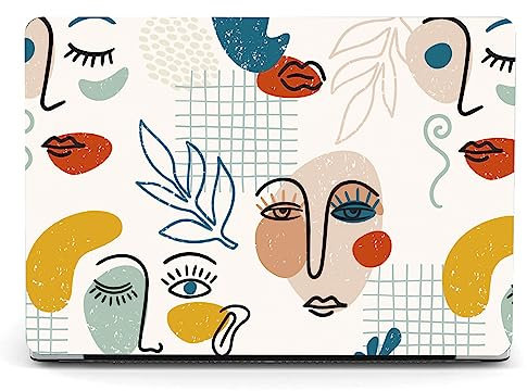 Berkin Arts Compatible con MacBook Pro 14 Pulgadas M4 M3 M2 M1 Pro/MAX A3112 A3185 A3401 A2918 A2992 A2779 A2442 con Cubierta de Teclado & Protector de Pantalla Arte ingenuo Cara de Moda Ilustrado