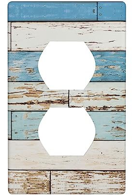 Placa de pared decorativa de madera antigua, placa de pared dúplex, tamaño 1 banda, 4.5 x 2.75 pulgadas.