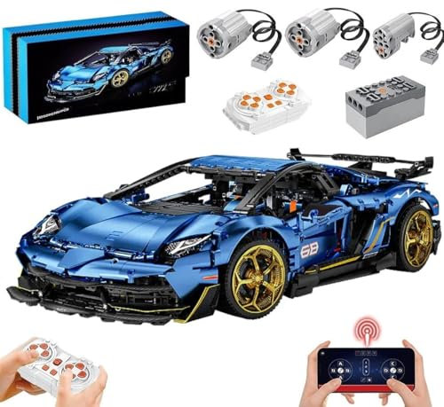 Lukie Technik Auto Lambor Aventador SVJ 63, 3811 Teile Klemmbausteine Technic Auto Set, Maßstab 1:8 Automodell, Kompatibel mit Technik Lamborghini Aventador