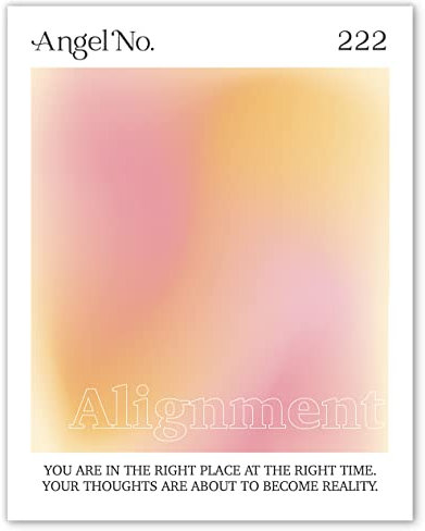 Gtoaxxno Aura-Engel-Zahlen-Poster für Zimmer, spirituelle Aura, ästhetische Raumdekoration, Wandkunstdruck für Schlafzimmer, Büro, ungerahmt (222A, 50 x 75 cm)