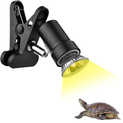 DOMICA Reptile Heat Lamp with 50W UVA UVB Light Bulb, Basking Spot Light Simulated Sunlight, Heating Lamp for Turtle, Lizard, Snake, Beared Dragon, Amphibians