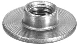 sourcing map M6 T-Nuts, 12pcs Carbon Steel Tee Nuts, Round Base Weld Nuts 6mm Height Through Hole Flange Insert Female Thread Plate Nuts