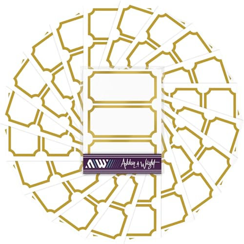 Ashton and Wright Aufkleber mit goldenem Rand, 240 leicht abziehbare Etiketten für Marmeladengläser, 75 x 35 mm