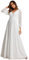 Ever-Pretty Women's Glitter A Line V Neck Pleated Long Sleeve Evening Dress White 10UK