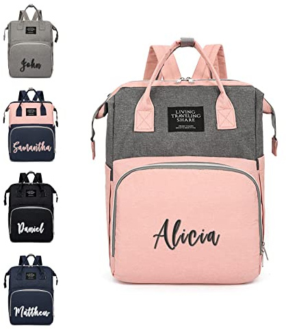 Personalisierte Windel Tasche Rucksack Benutzerdefinierter Name Neugeborene Essentials Baby Geschenk Jungen/Mädchen Baby Taschen Multifunktionale große Kapazität Reise Rucksack All-in-One Taschen