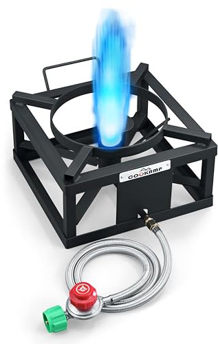 COOKAMP Portable Propane Jet Burner with 0-30 PSI Regulator And Hose - Efficient Gas Stove for Outdoor Cooking, Backyard, Turkey fry And More!SA1050