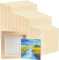 12 Pieces Unfinished Wood Panels, Natural Blank Wooden Canvas Panels, Rectangular Wood Paint Pouring Boards for Painting Drawing DIY Craft Home Decor (3 Sizes)