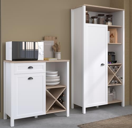 Parisot Küchenbuffet Set Cottage 1 Weiß/Jackson Eiche