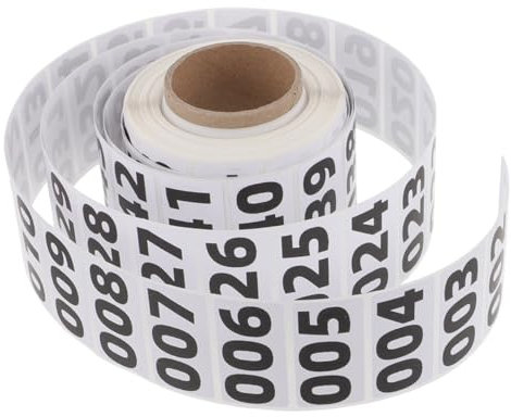 HAPINARY Runde Nummerierte Aufkleber 40x20mm Selbstklebend Wärmeaktivierter Klebstoff 1000 Etiketten Lagerverwaltung Inventarnummern Für Lagerorganisation