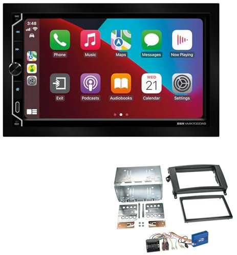 ESX VMX700DAB 2-DIN Autoradio kompatibel mit Wireless Apple CarPlay Android Auto Bluetooth DAB+ passend für Mercedes Benz B-Klasse 2005-2011 schwarz inkl Canbus