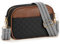 NAARIIAN Gesteppte Crossbody-Tasche für Damen, veganes Leder, PU-Leder, kleine Schulterhandtaschen mit verstellbarem, breitem Jacquard-Riemen, Schwarz, Small