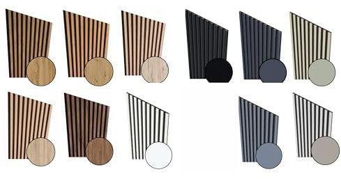 MEBANO. Muster Akustikpaneele Lamellenwand Wandpaneele Filz Holz 26,5 x 15 cm 11 Farben Sample