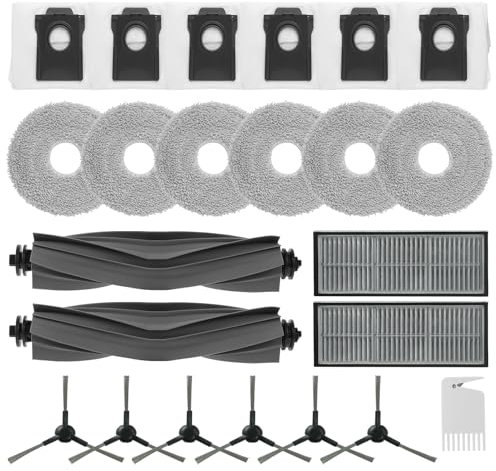 Nuo desire Lot de 23 accessoires pour Dreame L10s Pro Ultra Heat, pièce de rechange pour Dreame L10 Ultra Complete, avec 2 brosses principales, 2 filtres, 6 brosses de bord, 6 chiffons, 6 sacs à