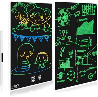 Lavagna per Doodle da Disegno LCD a Doppio Schermo da 9,5 Pollici, Leggera per Lavoro e Lezioni, Lavagna Elettronica per Disegno Jot Notes con Ampio Spazio di Scrittura (WHITE)