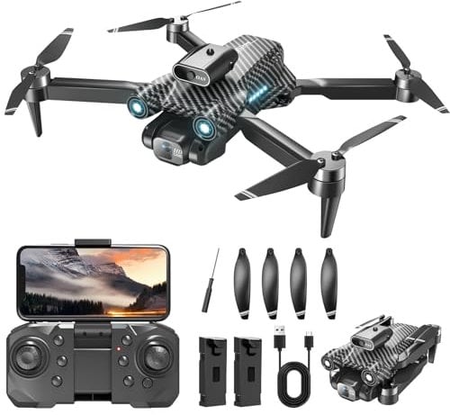 Drohne mit Kamera 4K, Bürstenloser Motor, 360° Flip, Headless Modus, WiFi, 5G Bildübertragung, Faltbar, One-Touch Start/Stop, 20 Minuten Akkulaufzeit mit Tragetasche, 2 Akkus Drohne für Kinder