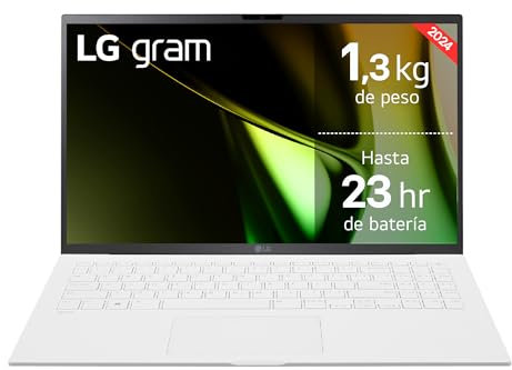LG gram 15Z90S-G.AD87B - Portátil Ultraligero de 39.6 cm (15.6), Panel IPS, Intel Core Ultra 7, 32 GB RAM, 1TB SSD, 1290 g, batería hasta 23 h, W11 Home, Blanco, Teclado QWERTY Español