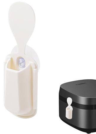Goowafur Estante para cucharas para olla arrocera, soporte para paletas de arroz | Soporte para ventosa, soporte para espátula y paleta de Sushi | Estantes de succión de espátula de arroz de calidad