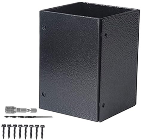 BESPORTBLE Adjustable Heavy Duty Metal Post Protector Set Railing Post Cover and Replacement Base for Decks Fences and Mailboxes Leveling Feet Support for Outdoor Structures