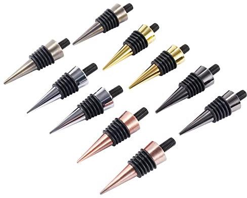 Lonrtesw 10 Pieces Blank Bottle Stopper with Threaded Post Metal Wine Stopper Inserts Set Hardware for Wood Turning DIY Project