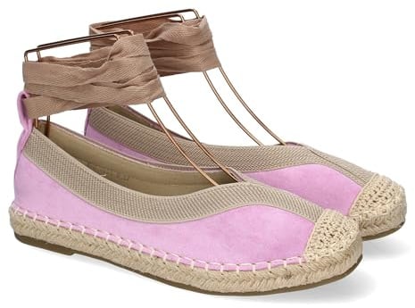 shoes&blues.es Bailarina de Mujer con Yute, Diseño Moderno con Puntera Bordada y Cintas Opcionales para un Ajuste Comodo, Ideales para Primavera-Verano.