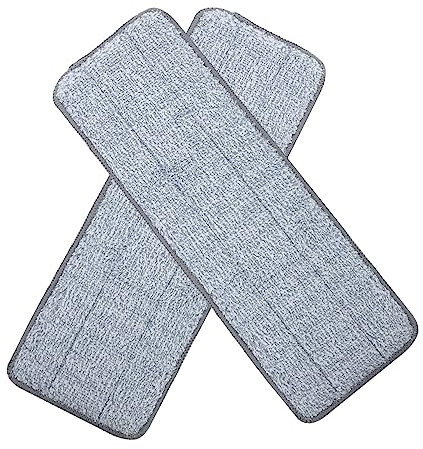 EXAOMBLE 2pcs Microfiber Mop Pads Washable Replacement Mopping Pads for Hard Floors