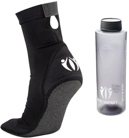 SportVerbindet Beach Volleyball & Sand Fußball Socken mit Kevlar Sohlen, langlebig und bequem (DE/NL/SE/PL, Alphanumerisch, L, Regular, Regular, Hydro Set Schwarz)