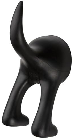 Luckora Dog Tail Wall Hooks – 12cm Heavy-Duty Hanging Hooks for Coats, Keys, Bags & Leashes (1, Black)