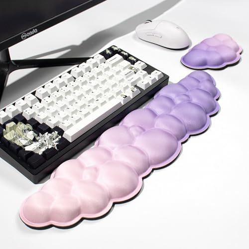 PU Cloud Keyboard Handgelenkauflage für Tastatur 75% 84% (Pink Purple)