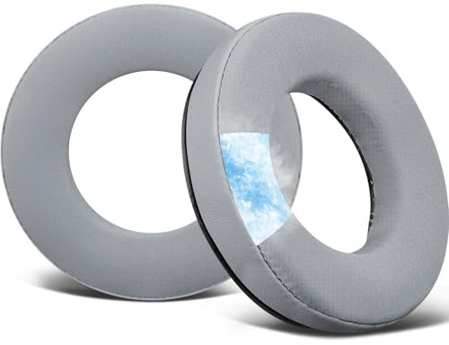 SOULWIT Cooling Gel Replacement Earpads for Beyerdynamic DT 770/DT770 PRO/DT511/DT801/DT831/DT901/HS300/MMX300/Custom One PRO Plus/Custom Studio, Ear Pads Cushions with Ice Silk Fabric - Silver