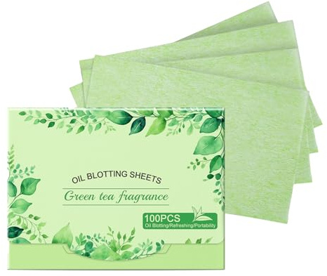 Oil Absorption Paper, Handkerchiefs for Face Care, 100 Face Absorption Sheets, Refreshing Discs Compatible with Make-Up, Anti-Embankment Wipes for Home Travel and Outdoor