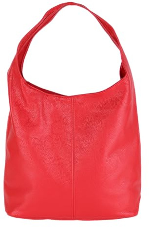 MIRROSI Beuteltasche Damen aus Echtleder – Made in Italy – Shopper & Tragetasche 33x32x16 cm – Handtasche mit viel Stauraum – Leder Schultertasche