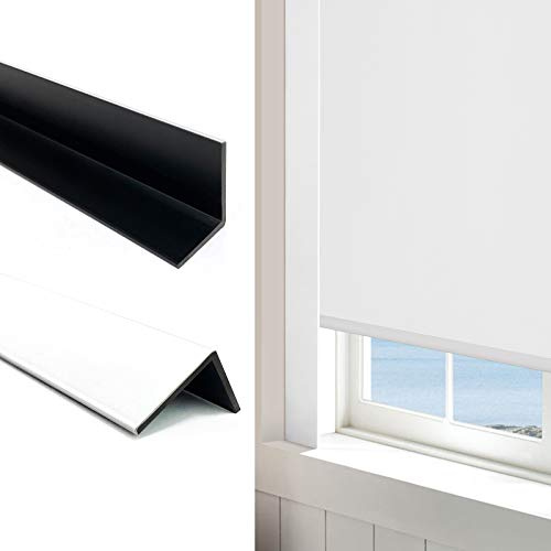Keego 100% Blackout Light Gap Blockers for Blinds PVC Light Blocking Strips Great for Pleated Cellular Shades Roller Blinds (White, 148cm, 2pcs)