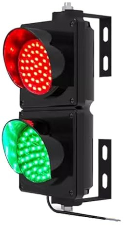 Feu De Signalisation À LED avec Télécommande, Feu De Signalisation Rouge Et Vert 2 en 1, Boîtier PC Noir, Étanche IP65 for L'extérieur, Adapté Aux Routes Et Aux Péages.(24V)