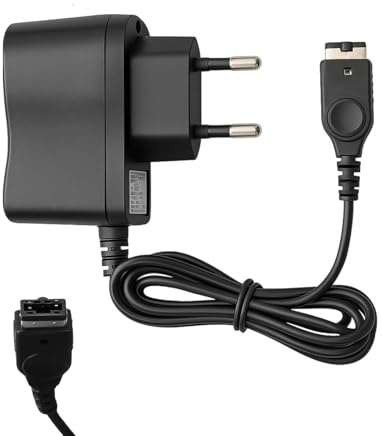 Uoww Netzteil Ladegerät für NDS Fat-Model/Game Boy Advance SP(GBA SP) | AC 100–240V DC 5V Adapter Netzadapter, 2Pin EU Ladekabel Netzladegerät, 1.1M Kabel, Schwarz