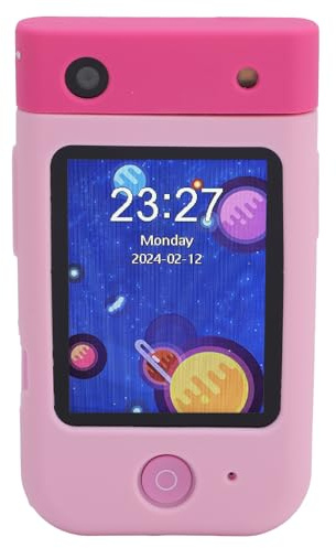 Fockety Kids Smart Phone Toy, 2.8 Inch Touchscreen 1080P HD Flip Camera, Toddler Learning Play Toy with Music Player and Games, for Boys Girls Ages 3 4 5 6 7 8 9 10 (Light Pink)