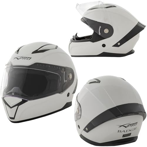 Integralhelm Motorradhelm Rollerhelm Anti-Kratz-Visier Helm Weiss XL