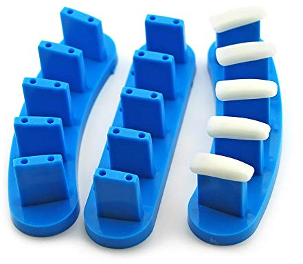 KADS Nagel Ständer,3-teiliges Set,Kunststoff Nagelübungsständer,Blau Nagelspitzen Halter Für Nageldesign Als Trainingsvorrichtung Oder Zum Auflegen Der Fingerspitzen