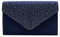 Women Diamante Envelope Clutch Bag Evening Handbag Purse Wedding, Bridal, Prom, Party Shoulder Bag (Navy)
