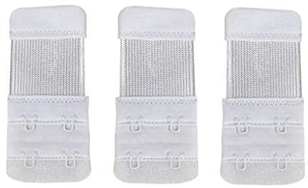 Bra Extensions 2 Hook White Elastic Extender Strap 3 Pack