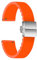 ULLCHRO Unisex Kautschuk Armband mit Edelstahl Silber Faltschließe 22mm, Orange