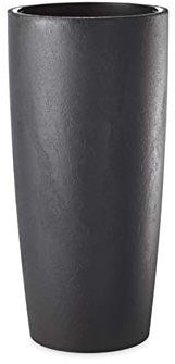 Pflanztopf Teramo rund 70 cm hoch x 35 cm, anthrazit matt, mit herausnehmbarem Pflanzeinsatz - Blumentopf Pflanzgefäß Topf Pflanztopf Übertopf Pflanzsäule Infinity