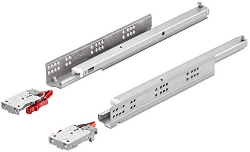 Gedotec Schubladenschienen Vollauszug 270 mm Schubladen-Auszug mit Dämpfung | Teleskopschienen Matrix Runner UM A30 | Tragkraft 30 kg | Schienen für Holz-Schubkästen | 1 Paar - Auszüge mit Kupplungen