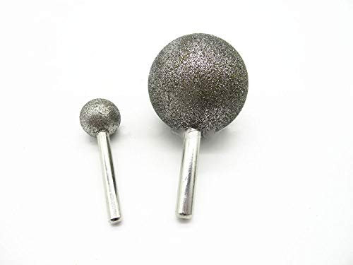 1 Uds, Vástago de 6 mm / 8 mm, cabeza esférica, broca de diamante, puntas montadas recubiertas, fresas de bola redondas, gruesas para taladro de piedra, metal, 45 mm (vástago de 8 mm)